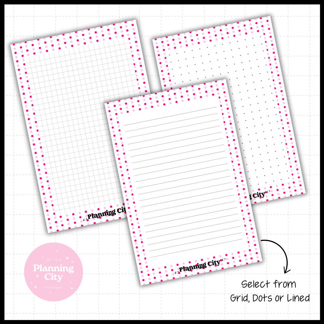 Red & Pink Dotted Notepad